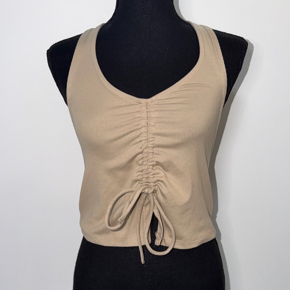 Ruched Tan Women's Crop Top